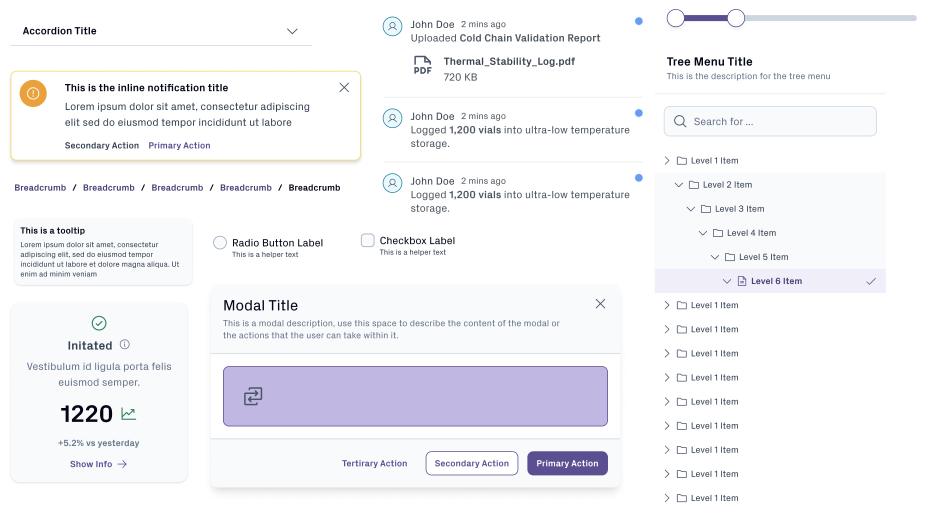 Azenta design system components and page templates