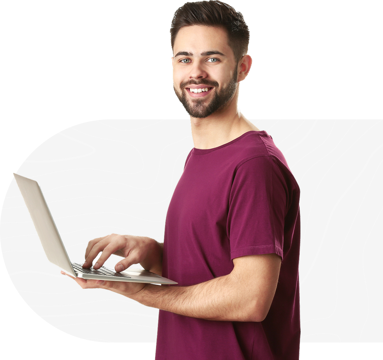 Developer working on laptop